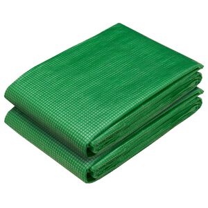 vidaXL Presenning med &oslash;jer 2 stk. Gr&oslash;n 1,5 x 5 m 260 gsm PE