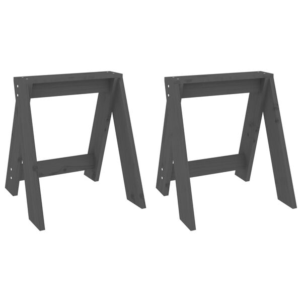 vidaXL taburetter 2 stk. 40x40x45 cm massivt fyrretræ grå