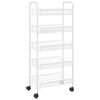 vidaXL k&oslash;kkenvogn med 5 hylder 46x26x105 cm jern hvid