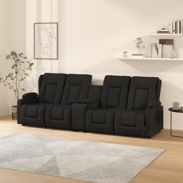 vidaXL 4-personers massagestole med kopholdere stof sort