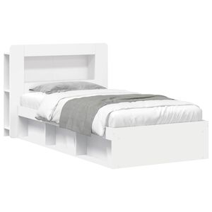 vidaXL Sengestel med opbevaring Hvid 100 x 200 cm Konstrueret tr&aelig;
