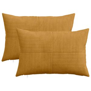 vidaXL Pudebetr&aelig;k 2 pcs ALMELO Gul 30 x 50 cm cordfl&oslash;jl