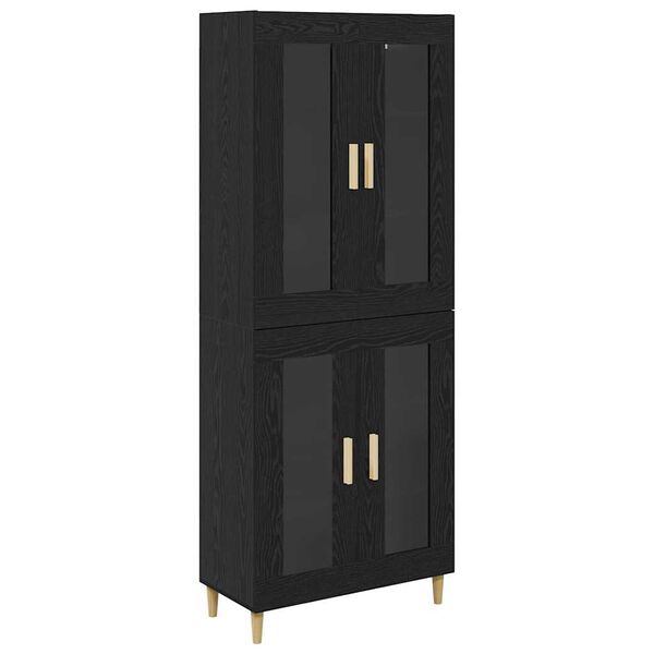 vidaXL Highboard Sort eg 69,5 x 34 x 180 cm Konstrueret tr&aelig;