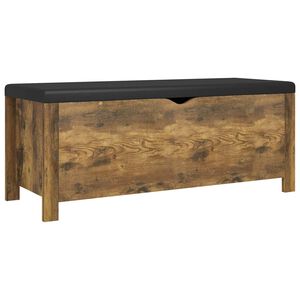 vidaXL opbevaringskasse med hynde 105x40x45cm konstrueret tr&aelig; r&oslash;get eg