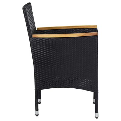 vidaXL spisebordsstole til haven 2 stk. polyrattan sort