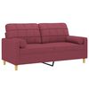 vidaXL 2-personers sofa med pyntepuder 140 cm stof vinr&oslash;d