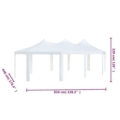 vidaXL pavillon 834 x 448 x 320 cm hvid