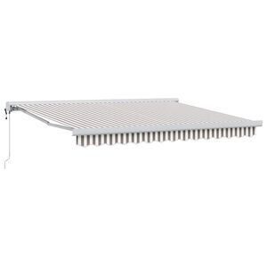 vidaXL Udtr&aelig;kkelig markise Lys Gr&aring; og Hvid 450 &times; 300 cm Stof og Metal