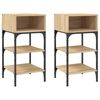 vidaXL sengeborde 2 stk. 35x34,5x70 cm konstrueret tr&aelig; sonoma-eg