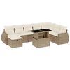vidaXL sofas&aelig;t til haven 9 dele med hynder polyrattan beige