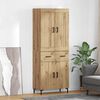 vidaXL Highboard med skuffe 2 pcs Artisan Egetr&aelig; Konstrueret tr&aelig;