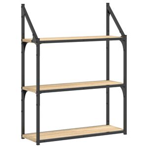 vidaXL v&aelig;greol med 3 hylder 60x21x78,5 cm konstrueret tr&aelig; sonoma-eg