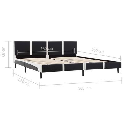vidaXL sengestel 150x200 cm kunstlæder sort og hvid