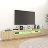 vidaXL tv-skab med LED-lys 260x35x40 cm sonoma-eg