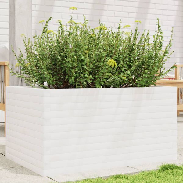 vidaXL plantekasse 90x60x45,5 cm massivt fyrretr&aelig; hvid