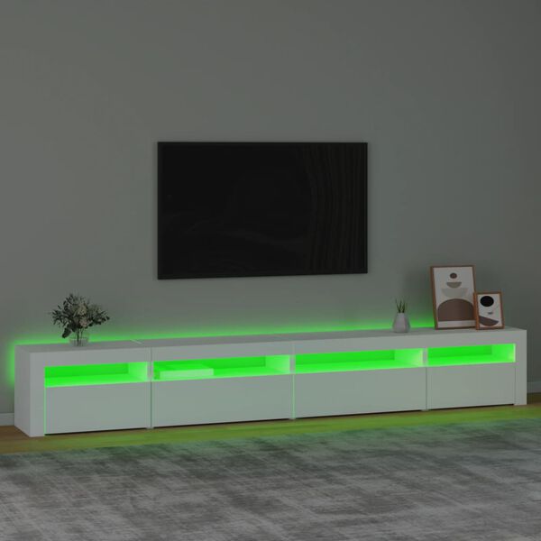 vidaXL tv-skab med LED-lys 270x35x40 cm hvid