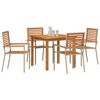 vidaXL Have Spisebordssæt 5 pcs Beige Poly rattan