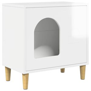 vidaXL Kat Hus Gloss Hvid 51 x 30 x 52 cm Konstrueret tr&aelig;
