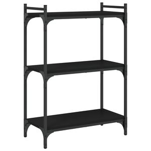 vidaXL bogreol med 3 hylder 60x30x86 cm konstrueret tr&aelig; sort