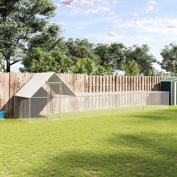 vidaXL h&oslash;nseg&aring;rd 8x2x2 m galvaniseret st&aring;l