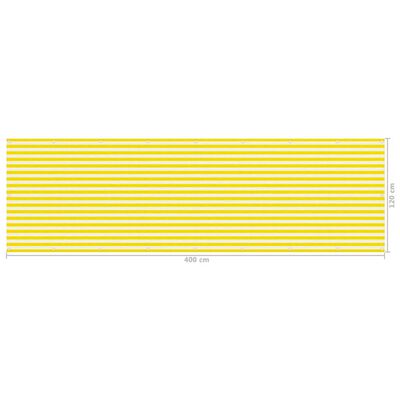 vidaXL altanafskærmning 120x400 cm HDPE gul og hvid