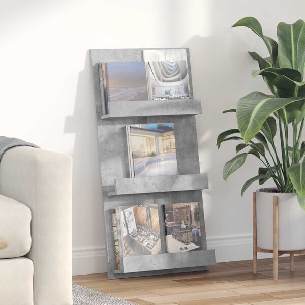 vidaXL Magasin Rack Beton Gr&aring; 51 x 11 x 102 cm Konstrueret tr&aelig;