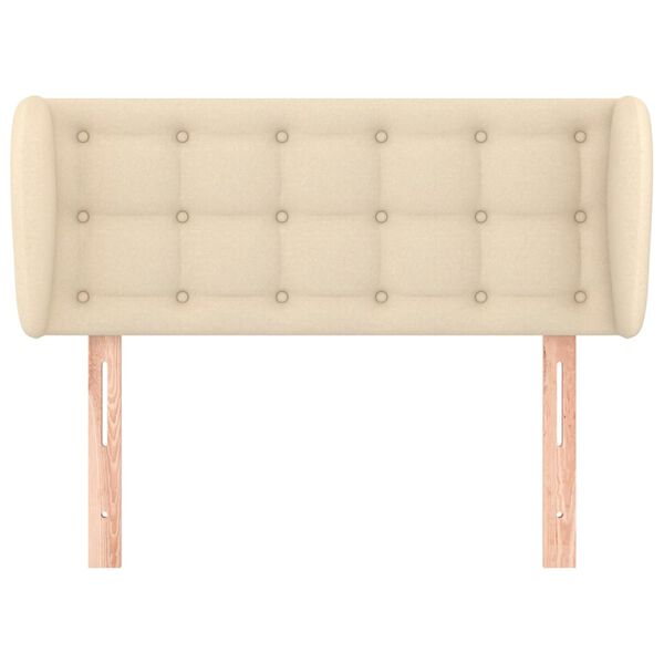 vidaXL sengegavl med kanter 103x23x78/88 cm stof cremefarvet