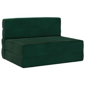 vidaXL Foldesofa seng M&oslash;rkegr&oslash;n 190 x 100 x 15 cm Fl&oslash;jl