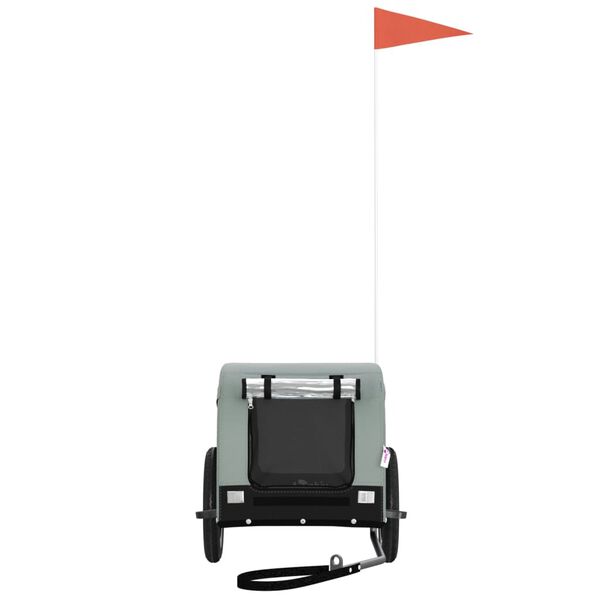 vidaXL hundetrailer til cykel oxfordstof og jern grå og sort