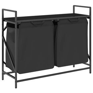 vidaXL vasket&oslash;jskurv 2 rum med hylde sort egetr&aelig;sfarve