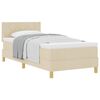 vidaXL Box spring seng med pude med hovedg&aelig;rde Creme 100 x 200 cm Stof