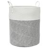 vidaXL opbevaringskurv &Oslash;38x46 cm bomuld gr&aring; og hvid