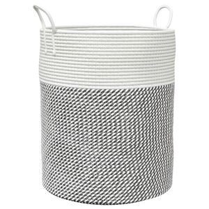 vidaXL opbevaringskurv &Oslash;38x46 cm bomuld gr&aring; og hvid