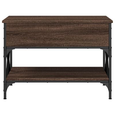 vidaXL sofabord 70x50x50 cm konstrueret træ og metal brunt eg
