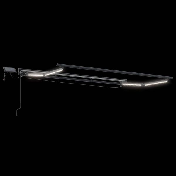 vidaXL Manuel markise-ramme med LED-lys Antracit 3,5 x 2 m Aluminium