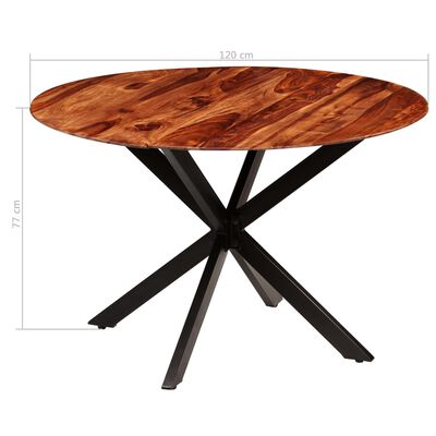 vidaXL spisebord i massivt sheeshamtræ 120 x 77 cm