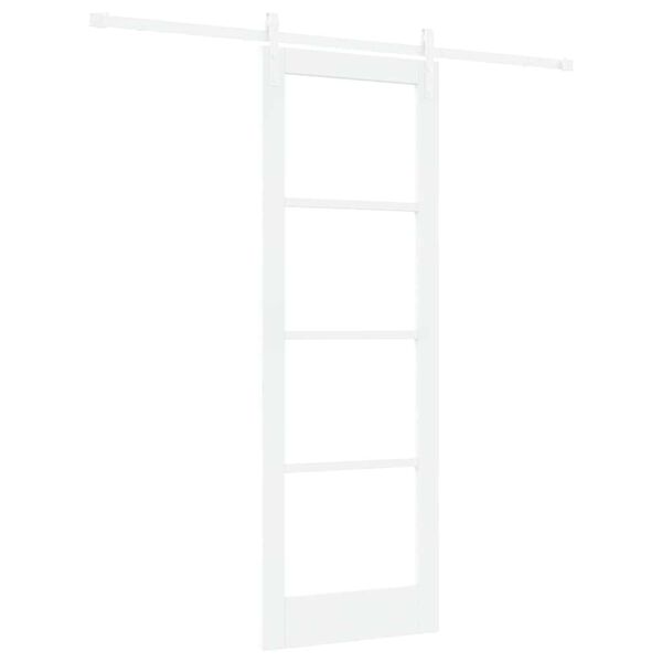 vidaXL Skyded&oslash;r ORKDAL Hvid 73,5 x 211 cm Massivt fyrretr&aelig; og glas