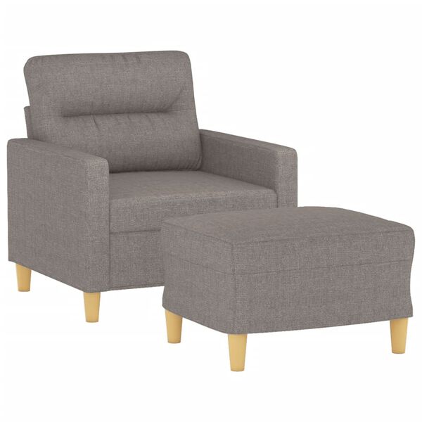 vidaXL sofastol med fodskammel 60 cm stof Gråbrun