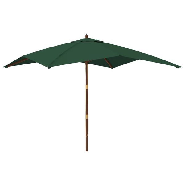 vidaXL haveparasol med træstang 300x300x273 cm grøn