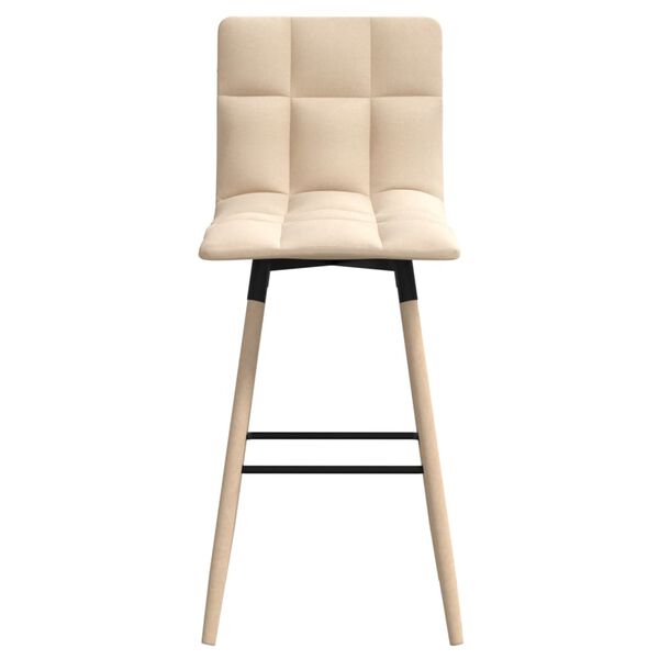 vidaXL barstole 2 stk. stof cremefarvet