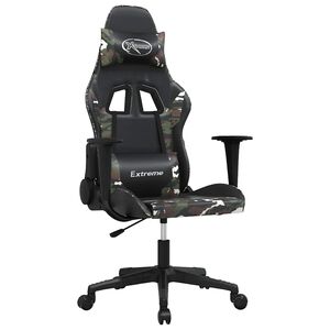 vidaXL gamingstol kunstl&aelig;der sort og camouflage