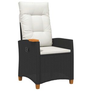 vidaXL L&aelig;nestol med teplade med pude 62 x 64 x 112 cm polyrattan