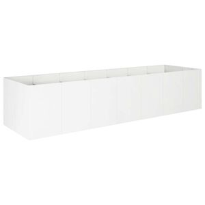 vidaXL Have Blomsterkrukke Hvid 280 x 80 x 60 cm Koldvalset st&aring;l
