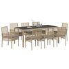 vidaXL Have Spisebordss&aelig;t 9 pcs Beige polyrattan