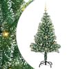 vidaXL Kunstigt Juletr&aelig; Snebelagt med LED Lys Gr&oslash;n og Hvid 150 cm