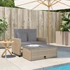 vidaXL 2-personers havesofa med hynder polyrattan beige