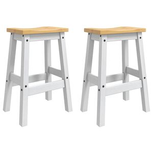 VidaXL Barb&aelig;nk 2 pcs Hvid og Honning Voks 44 x 30 x 63 cm Massiv fyr