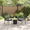 vidaXL Have Bistro Sæt 3 pcs Sort Poly rattan