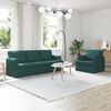 vidaXL Sofa 2 pcs M&oslash;rkegr&oslash;n 144 x 80 x 85 cm Stof