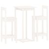 vidaXL barsæt 3 dele massivt fyrretræ hvid